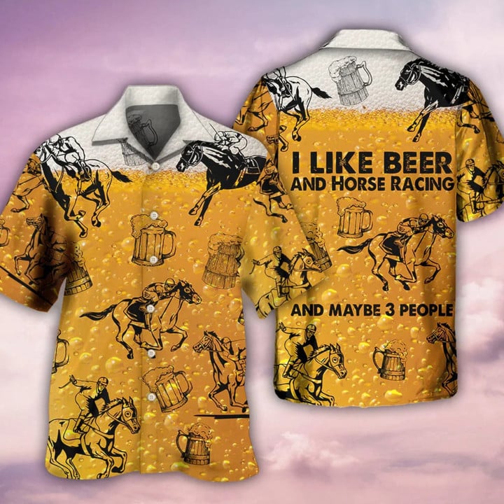 Horse Racing And Beer Hawaiian Shirt Gift For Horse Lover Beer Party, Summer Gift For Women - Men HO3609