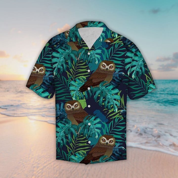 Owl Hawaiian Shirt, Aloha Hawaiian Shirts, Short Sleeve Hawaiian Shirt For Unisex, Haiwaiian Shirt HO3600