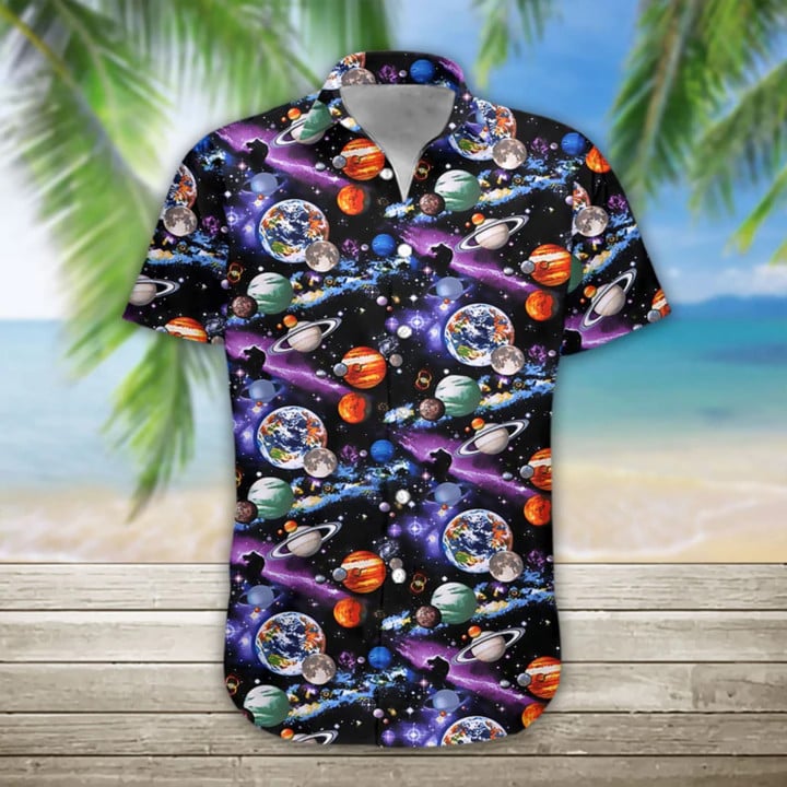 3d Planet Solar System Hawaiian Shirt, Hawaiian Shirts For Men Print Button Down Shirt, Hawaiian Shirt For Woman HO3623