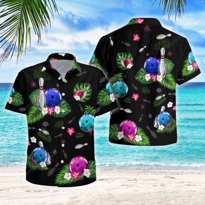 Bowling Tropical Hawaiian Shirt, Summer Gift, Hawaiian Shirts For Men, Aloha Beach Shirt, Unisex Hawaiian Shirt HO3648