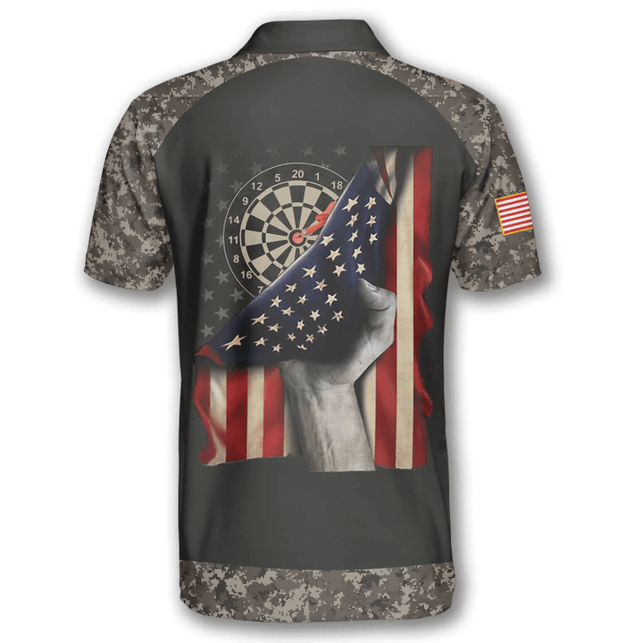 Lasfour Board Retro Flag Camo Darts Personalized Name And Team Name 3D Shirt DMA0283