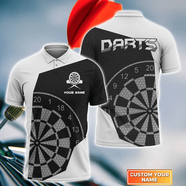Lasfour White Darts Personalized Name 3D Shirt DMA0250