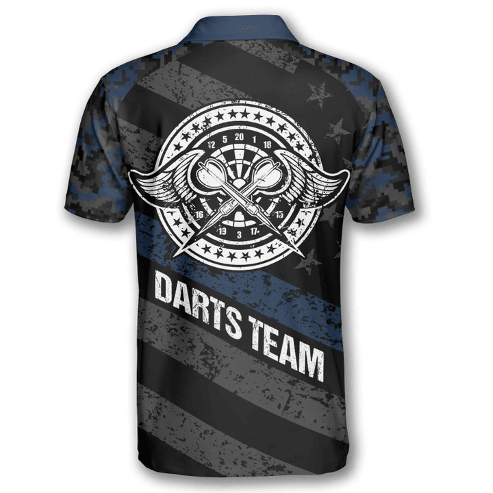 Lasfour Passionate Blue Camo Darts Personalized Name And Team Name 3D Shirt DMA0297