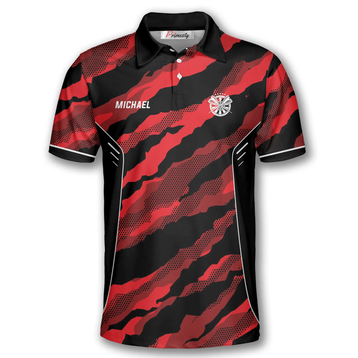 Lasfour Red Tiger Skin Darts Personalized Name And Team Name 3D Shirt DMA0291