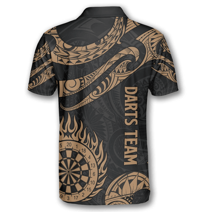 Lasfour Golden Hawaiian Tribal Darts Personalized Name And Team Name 3D Shirt DMA0289