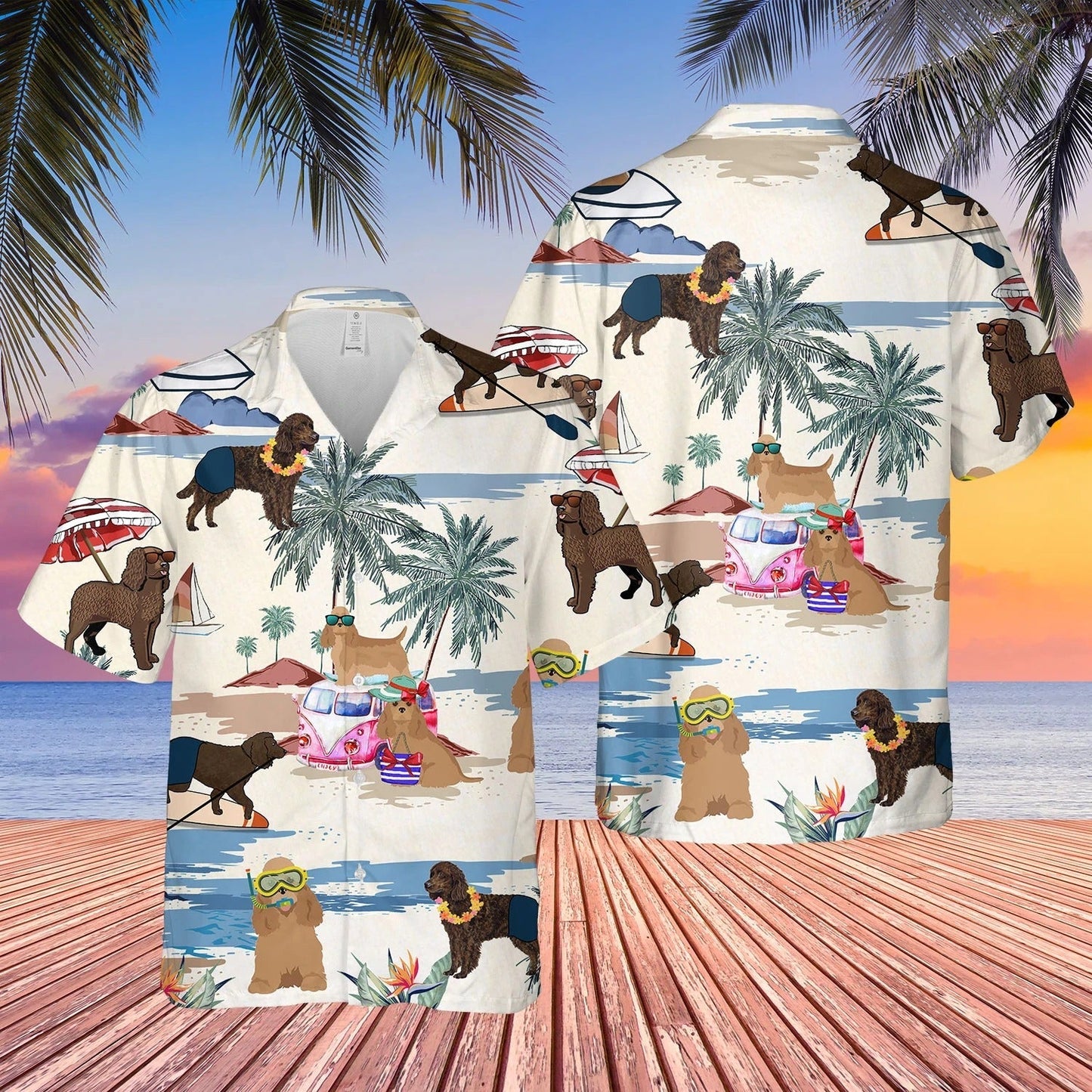 American Water Spaniel Summer Beach Hawaiian Shirt, Summer Beach And Dog In Hawaii Aloha Shirt HO4896