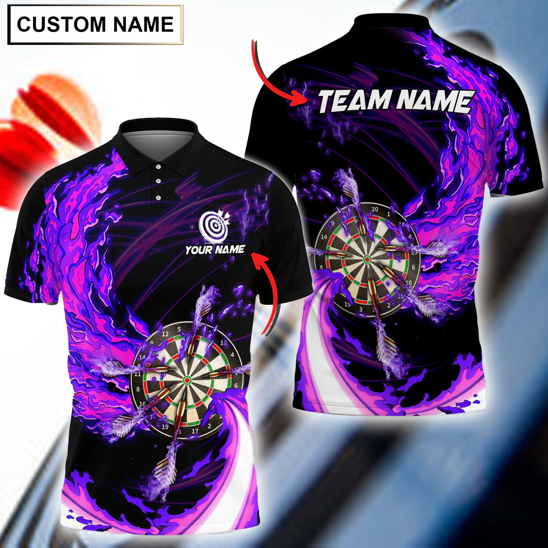 Lasfour Breath Of Fire Multilcolor Darts Personalized Name, Gift for Dart Lovers DMO0021