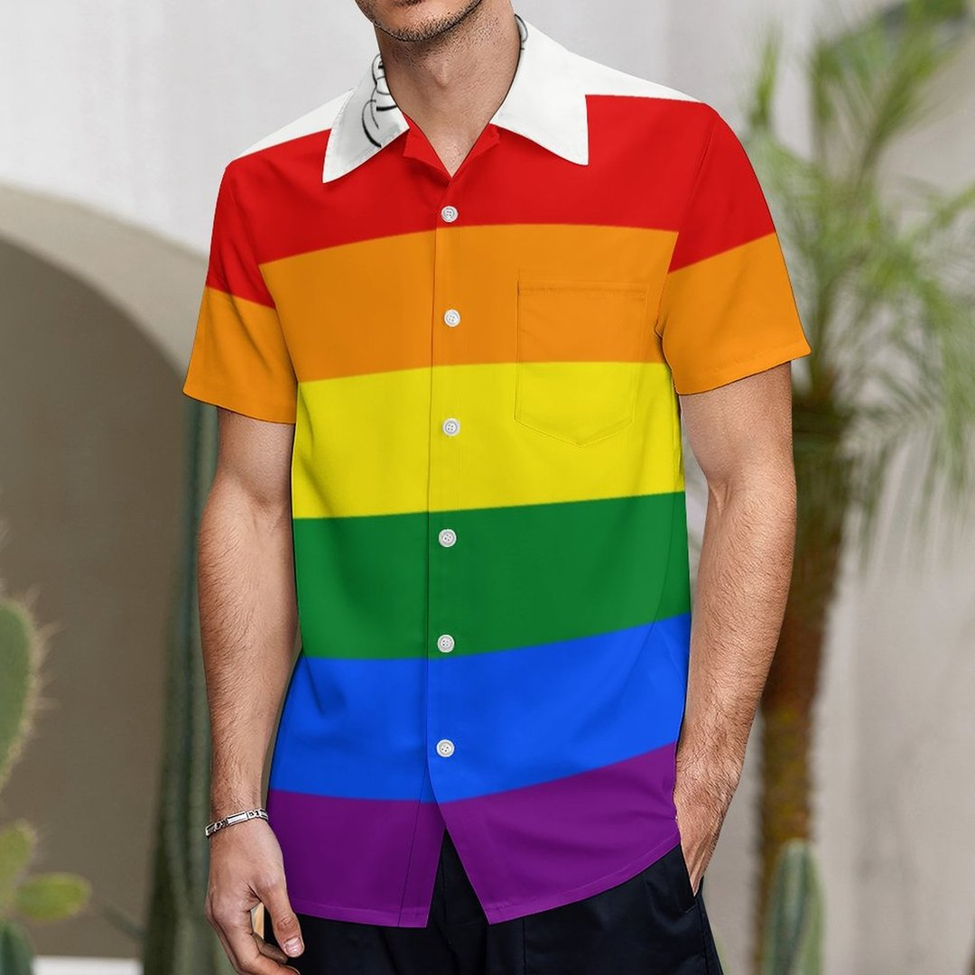 Love Equality Rainbow Flag Lgbt Lesbian Gay Pride Hawaiian Vintage Shirt Mens Button Down Tropical Hawaii Beach Shirts HO4503