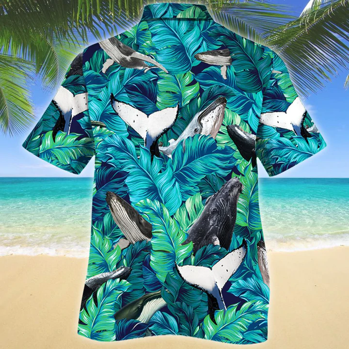 Whale Lovers Gift Hawaiian Shirt, Whale aloha shirt, Summer Short Sleeve Hawaiian Aloha Shirt for men, Women HO2634