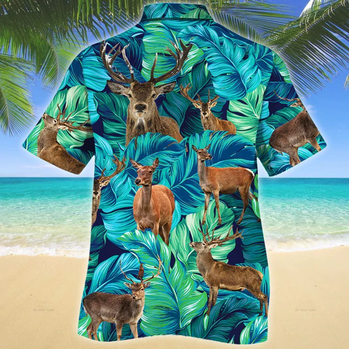 Deer Lovers Hawaiian Shirt, Tropical Deer Men Hawaiian Shirts HO2498