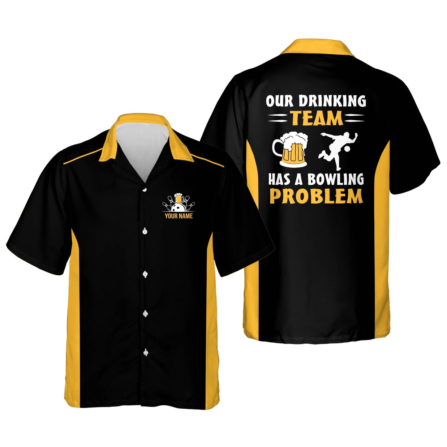 Our Drinking Team Has A Bowling Problem bowling hawaiian shirt for men and women, Summer gift for Bowling team shirt HO2724