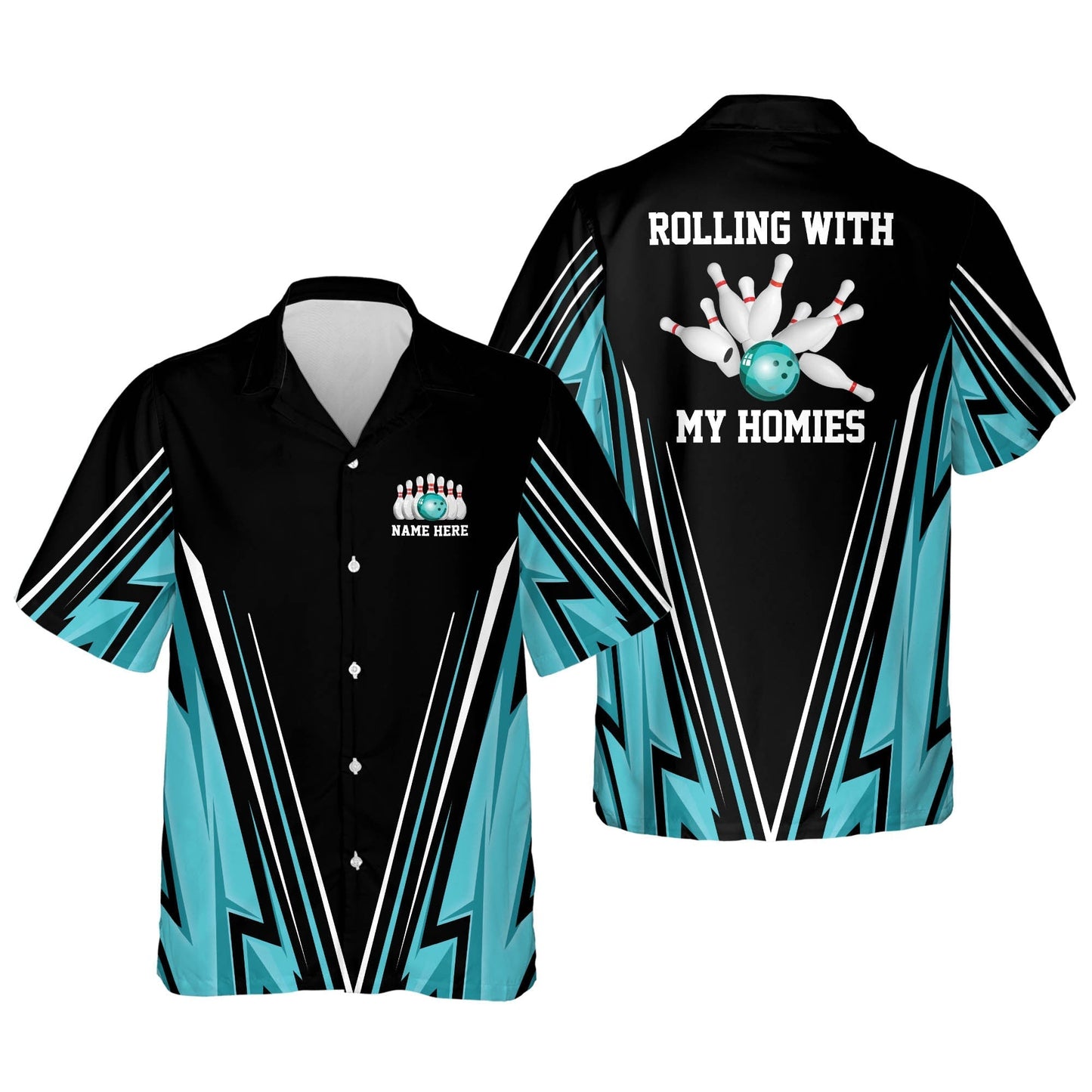 Rolling with My Homies bowling Hawaiian Shirt, Bowling Team Shirt, Bowling Gift HO2742