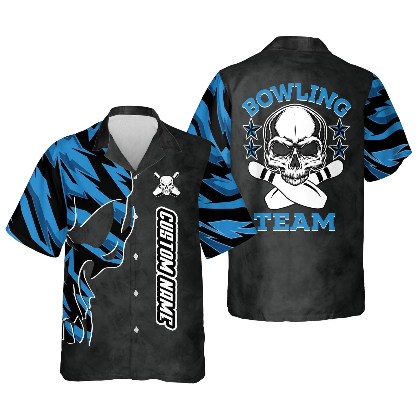Custom Skull Hawaiian Bowling Team Shirts For Men, bowling Hawaiian shirt for men and women, Summer gift for Bowling team shirt HO2723