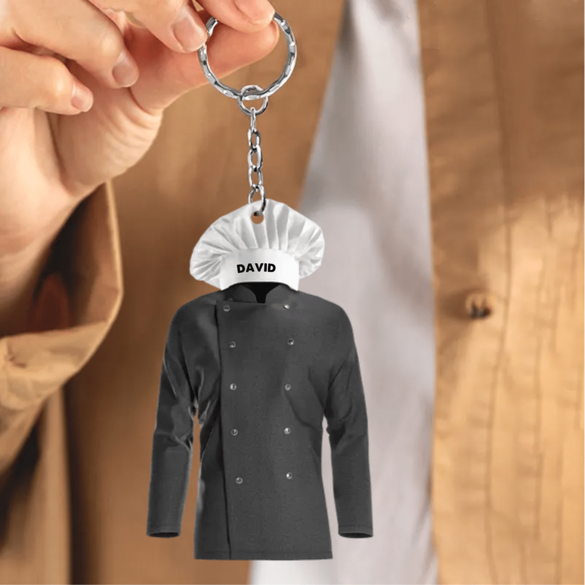 Personalized Chef Coat Uniform, Personalized Christmas Chef Keychains, Gift For Chef KO0329