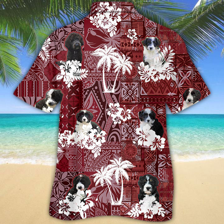 Border Doodle Hawaiian Shirt, Dog In Hawaii Shirt Tribal Pattern, Dog Lover Gifts HO5164