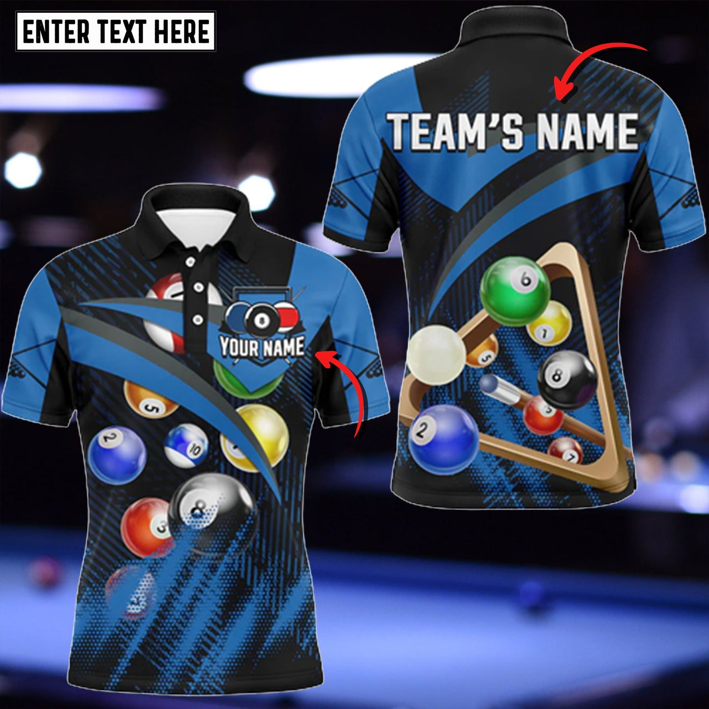 Lasfour Billiard Ball Blue Version Personalized Name 3D Shirt BIA0557