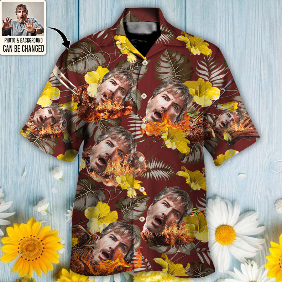 BBQ You Want Tropical Style Custom Photo - Hawaiian Shirt - Personalized Photo Gifts HO4236