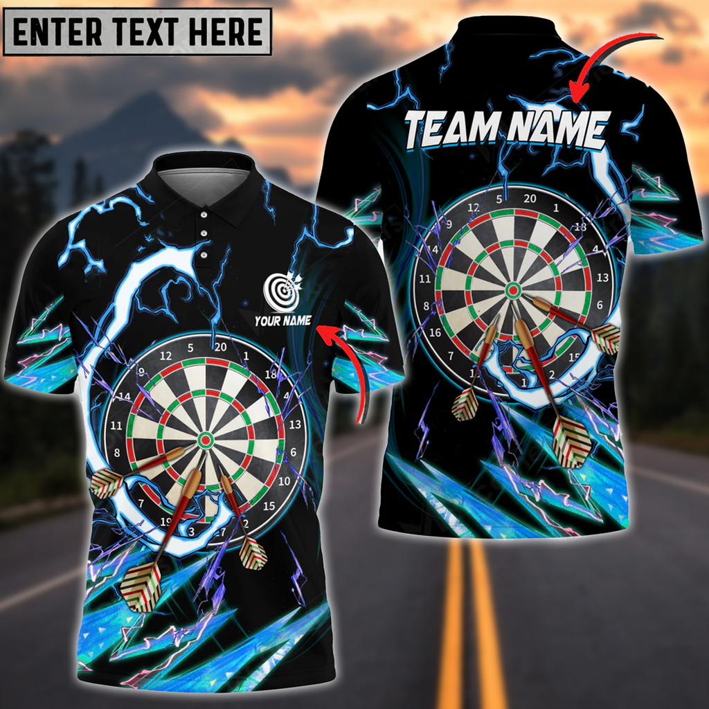 Lasfour Multilcolor Breath Of Thunder Darts Personalized Name, Team Name 3D Polo Shirt DMO0066