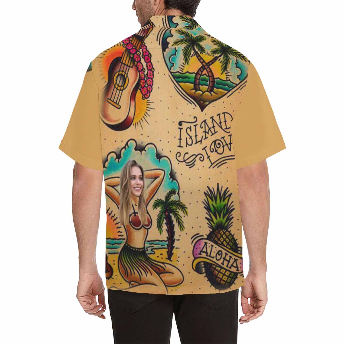 Custom Face Hawaiian Shirt Funny Face Photo Hawaiian Shirt for Husband Personalized Hawaiian Shirt Photo Tropical Aloha Shirt For Men HO4339