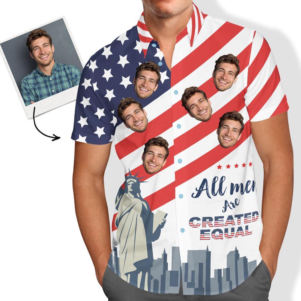 Custom Hawaiian Shirts Independence Day Personalized Aloha Beach Shirt For Men HO3970