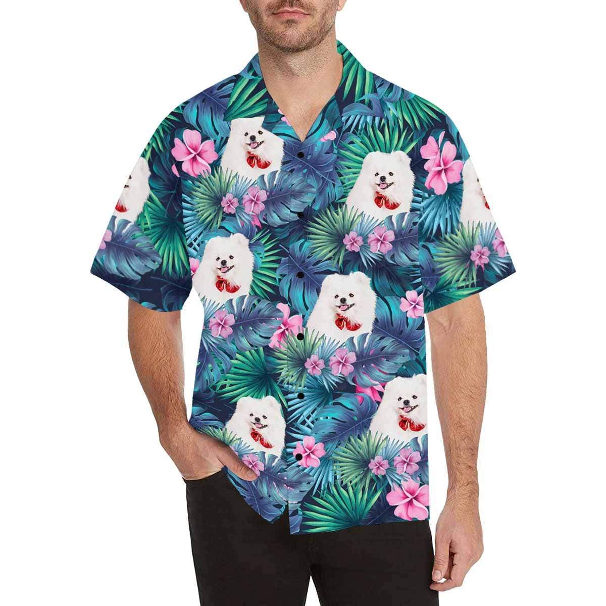 Custom Print Hawaiian Shirt with Face My Pet Design Your Own Unique Gift for Boyfriend/Husband, Gift for Dog Lover HO4340