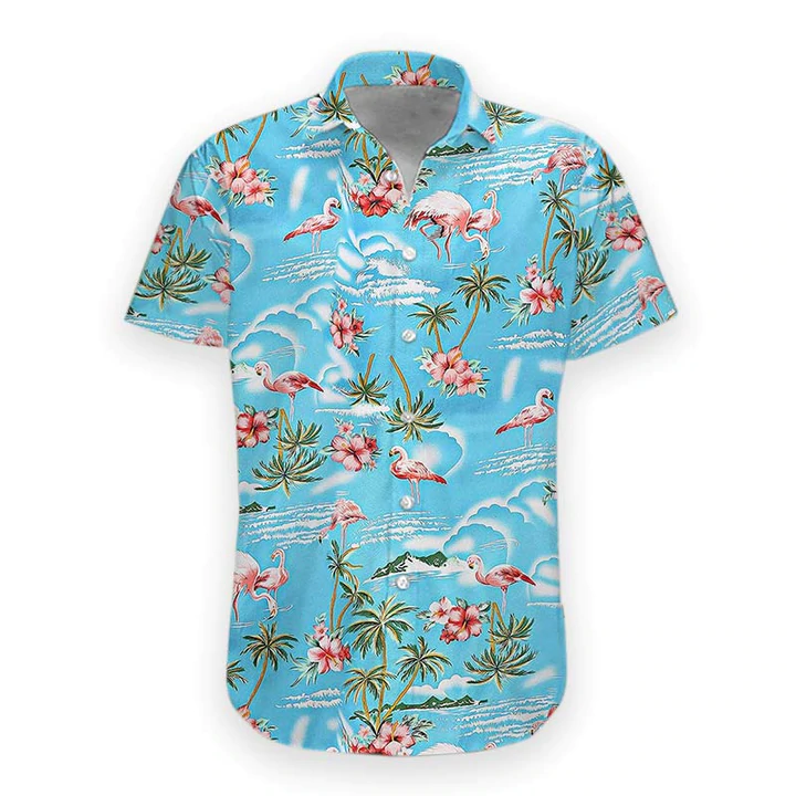 3D Flamingo Hawaiian shirt, Mens Hawaiian Aloha Beach Shirt, Hawaiian Shirts for Men HO1087