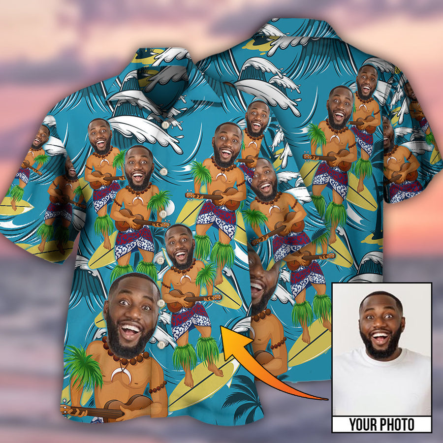 Face Aloha Surf Trip Custom Photo - Hawaiian Shirt, Custom Face Funny Shirt, Idea Gift Shirt for Men in Summer HO4275