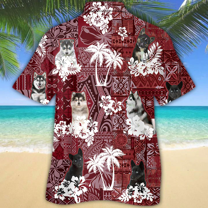 Pomsky Hawaiian Shirt, Gift for Dog Lover Shirts, Men's Hawaiian shirt, Summer Hawaiian Aloha Shirt HO1207