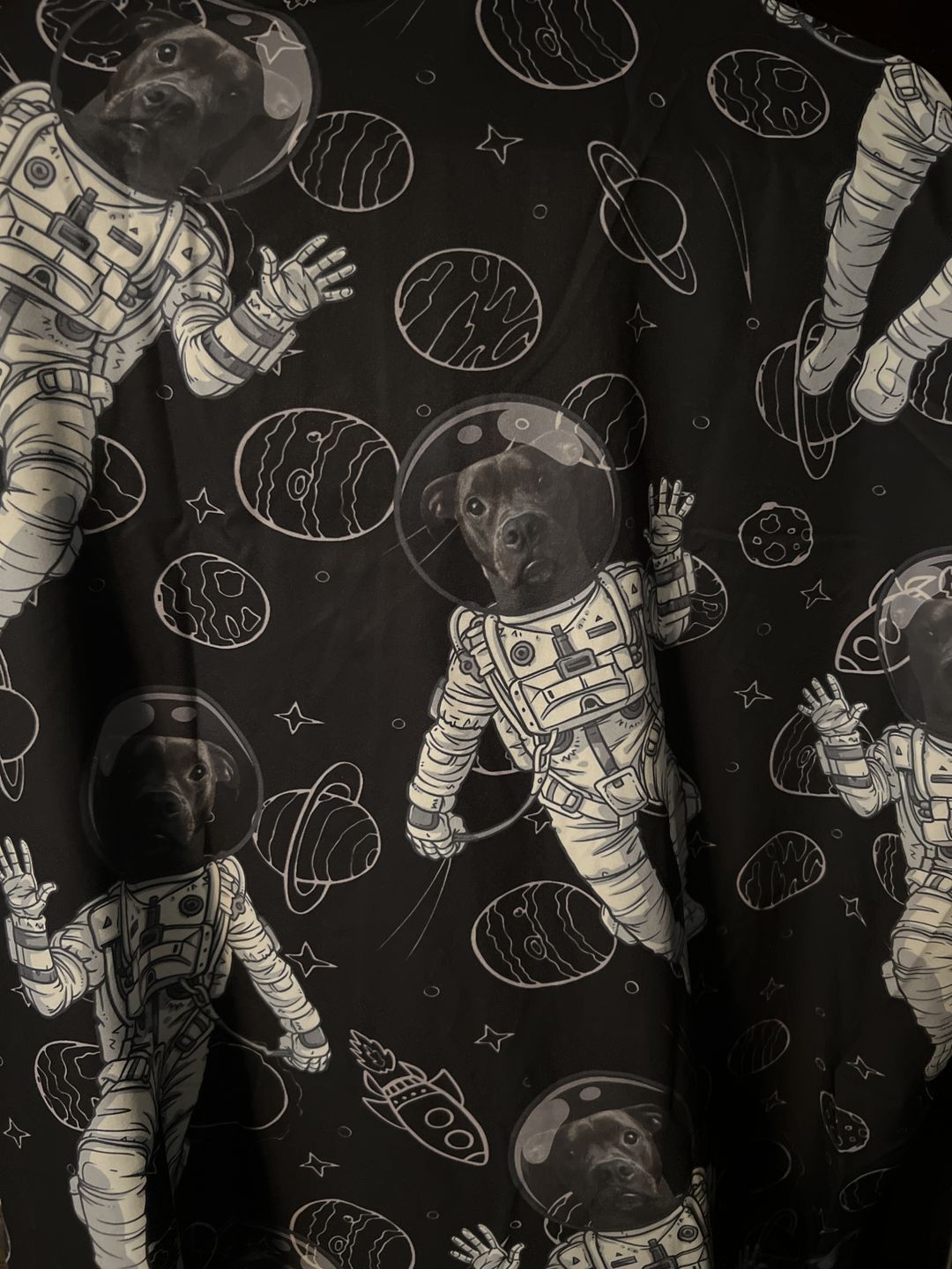 Custom Image Pet Funny Space Pattern Short-Sleeve Hawaiian Shirt, Gift for Dog Lovers HO4369