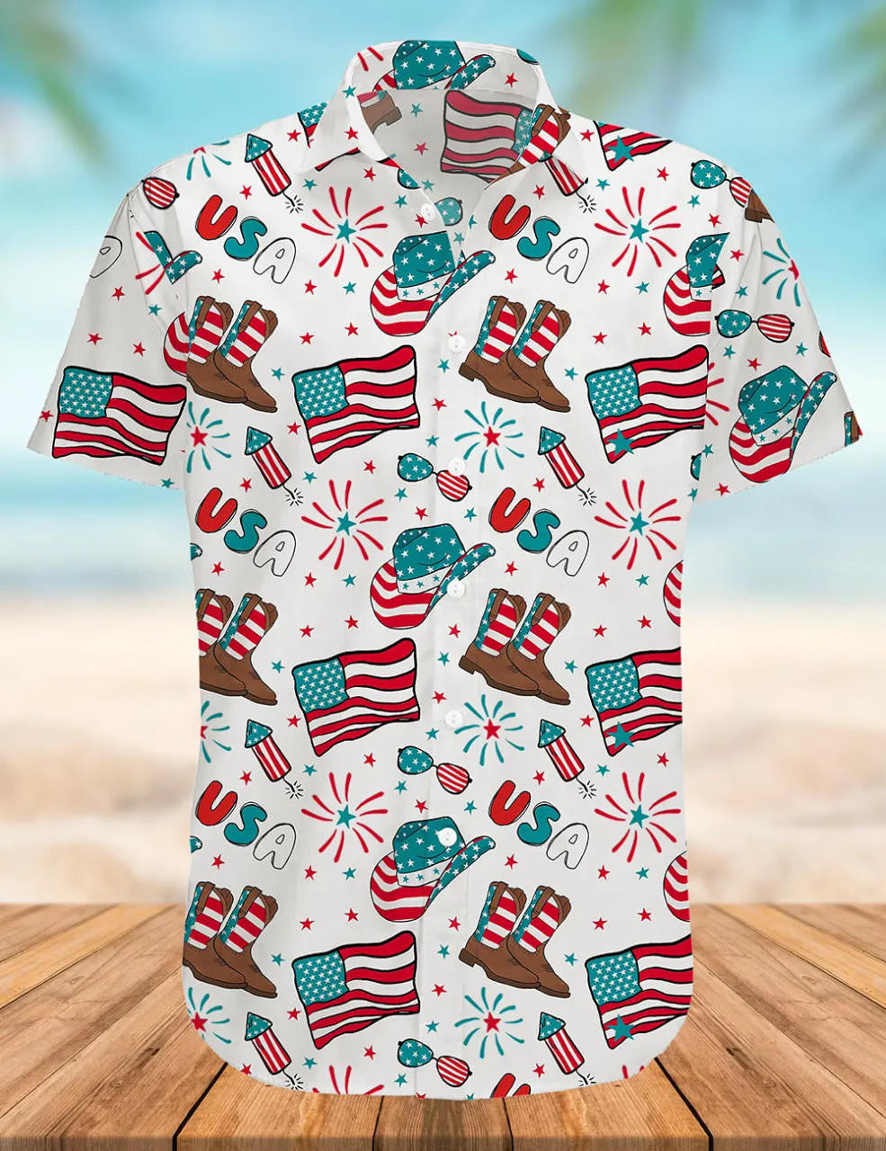 4th Of July Western Hawaiian Shirt for men and women HO3207