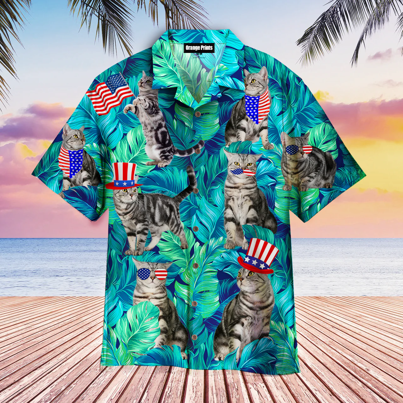 4th Of July Independence Day Cat Lover Hawaiian Shirt HO1116