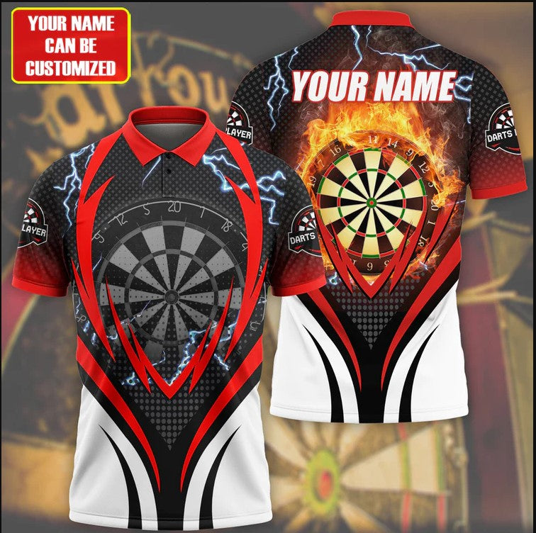 Lasfour Dart Personalized 3D All Over Printed Red And Lightning Shirt DMA0413