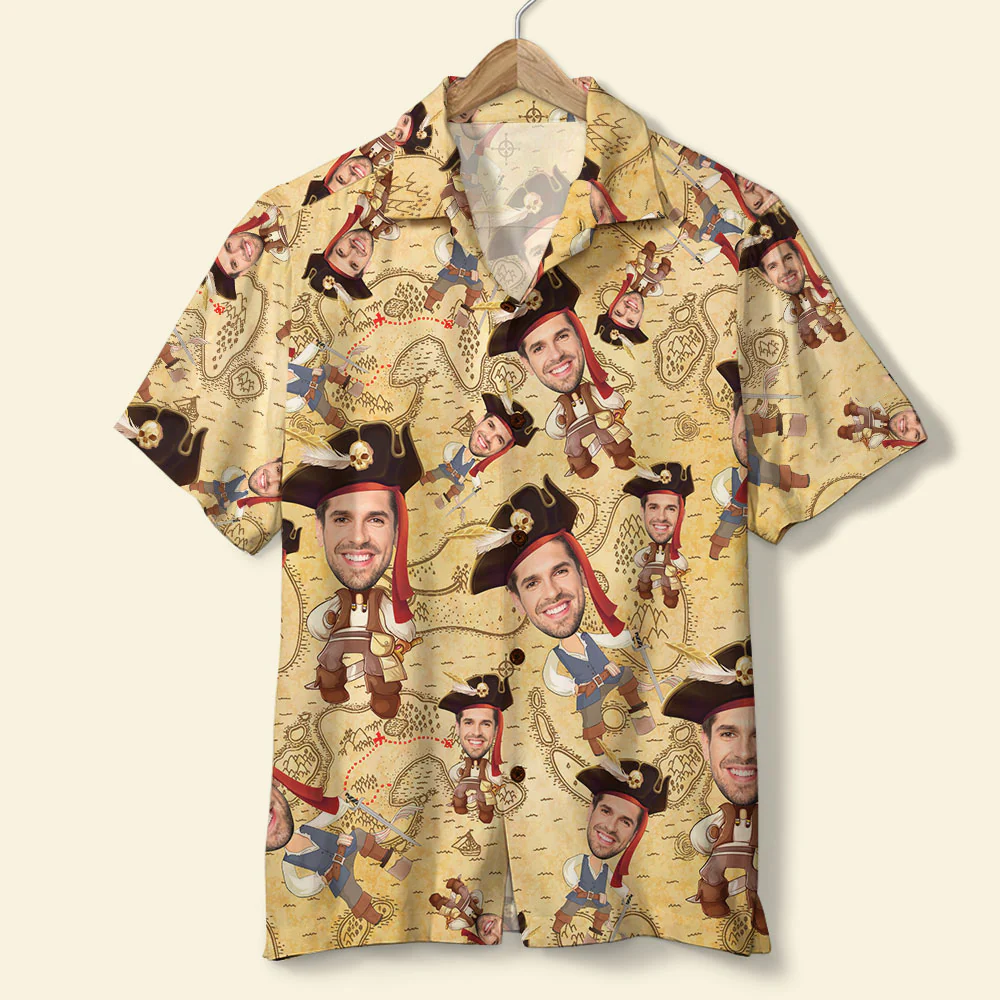 Custom Pirate Face Hawaiian Shirt And Men Beach Shorts- Summer Gift For Him, Pirate Lover HO0058