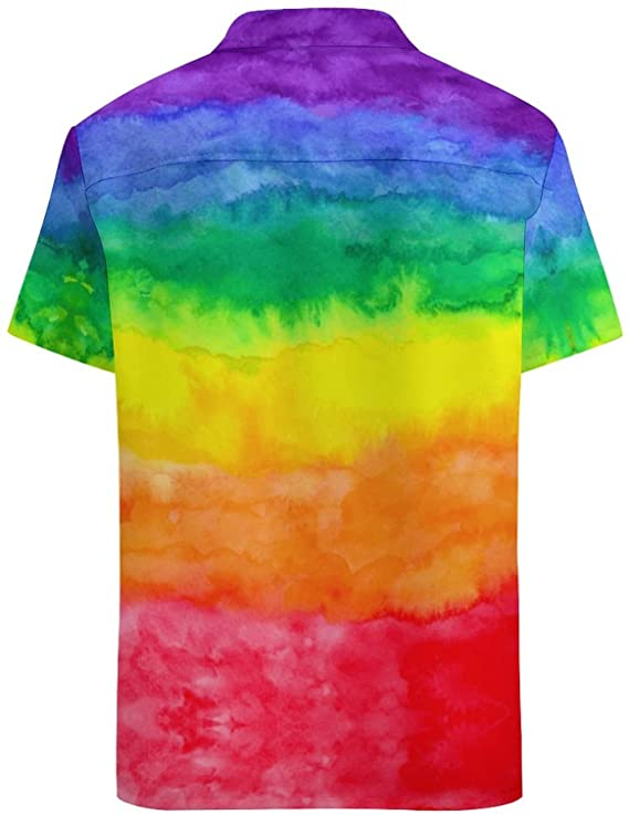 Rainbow Color Hawaiian Shirt, Hawaii Shirt For Gaymer, Lesbian Rainbow Hawaiian 3D T Shirt HO4642
