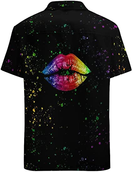 Pride Rainbow Lips Hawaiian T Shirt, Gaymer Hawaiian Shirt, Lesbian Hawaii T Shirt HO4527