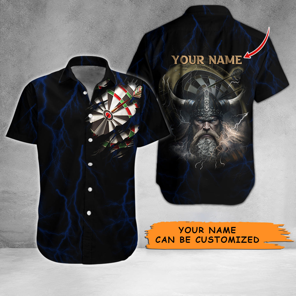 Customized Name Darts Hawaiian Shirt, Personalized Name Darts And Viking Hawaiian Shirts - Gift For Darts Lovers HO3459