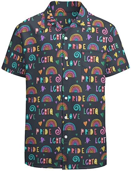 Rainbow Lgbt Print Summer Hawaiian Shirts Beach Shirts Gift, Lesbian Love Gifts, Love Is Love Rainbow Hawaii Shirt HO4633