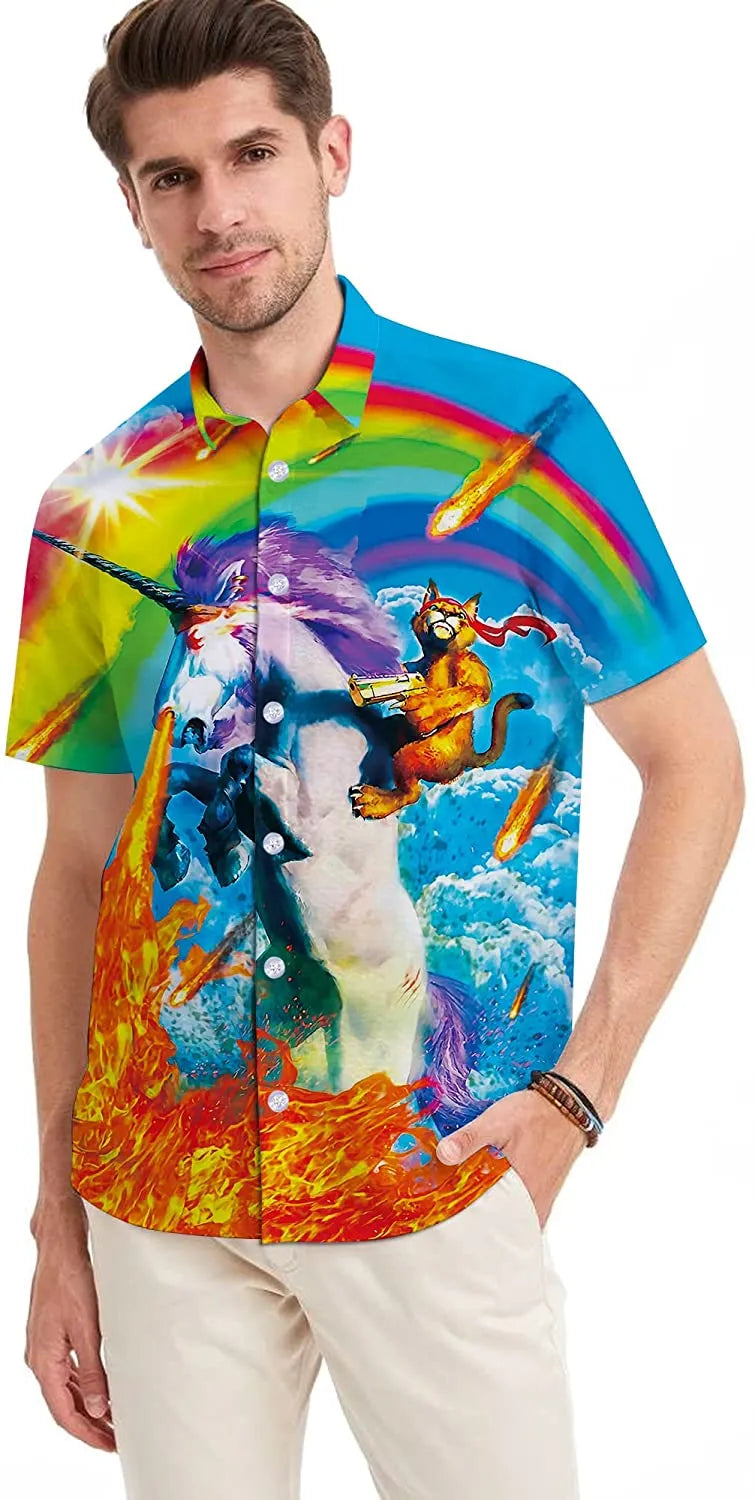 Rainbow Pride Hawaiian Shirt For Lgbtq, Hawaiian Summer Aloha Beach Shirts For Holiday HO4519
