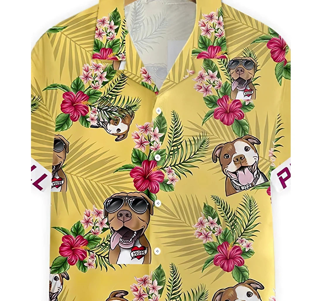 Pitbull Summer Clothes Hawaiian Shirt, Button Up Aloha Shirt For Men, Women HO0847
