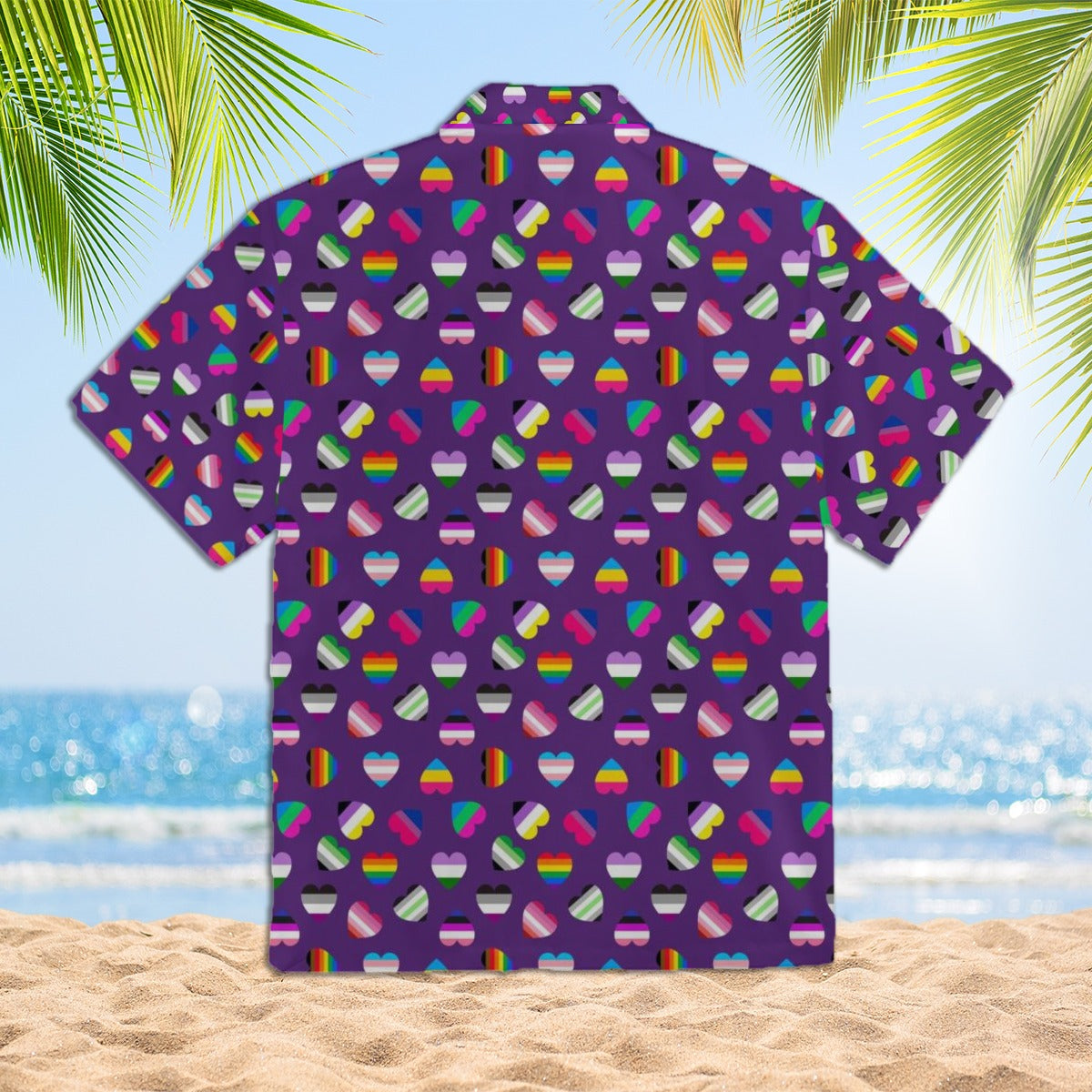 Bisexual Beach Hawaiian Full Print Shirt, Hawaii Shirt For Trans Queer, Men Hawaiian 3D Shirt For Gay Transgender Bi Gift HO4655