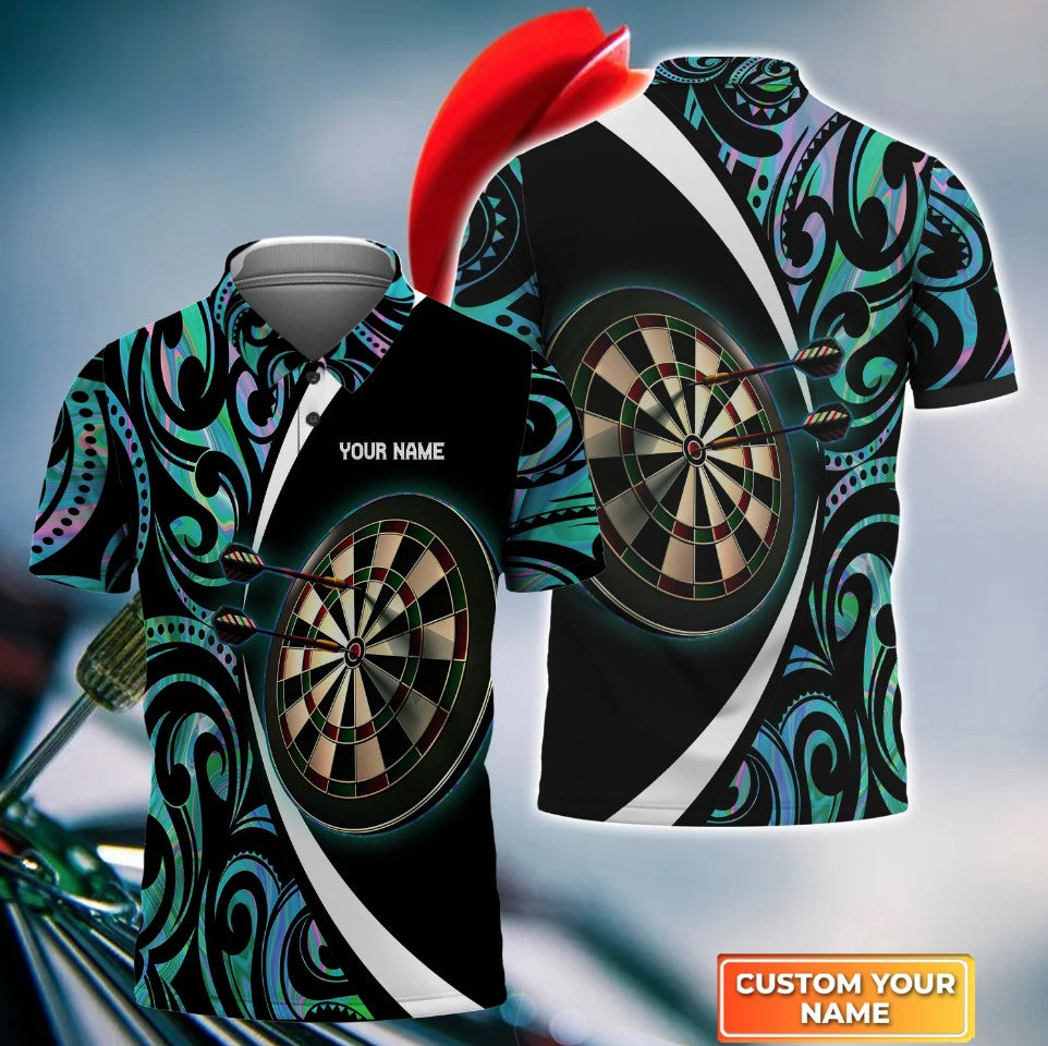 Lasfour Dart Personalized Name Blue Tattoo Darts 3D Shirt DMA0380