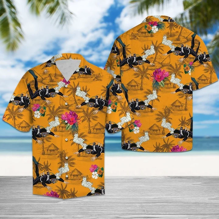 All About Scuba Diving Tropical Flowers Hawaiian Shirt HO1906