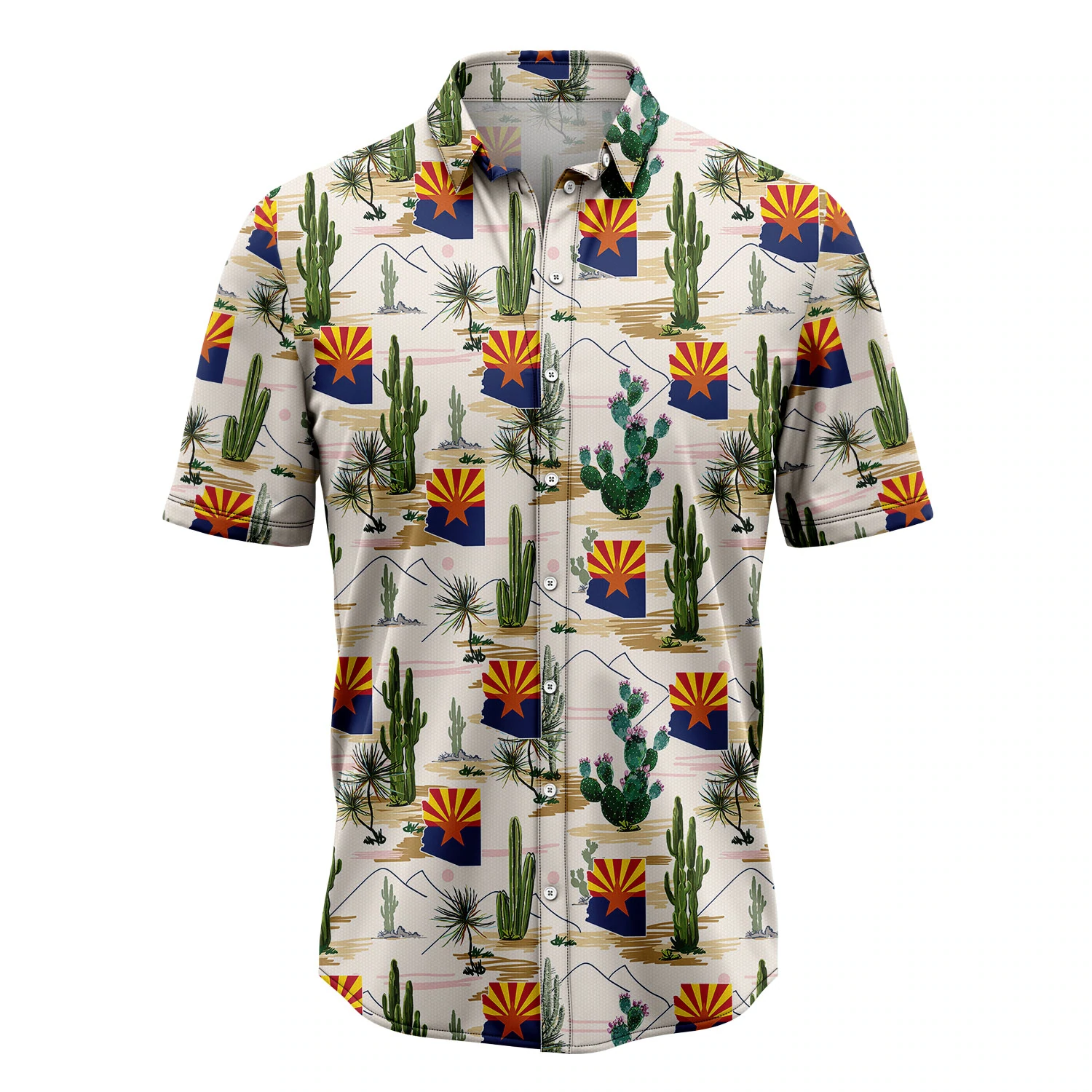 Arizona Cactus Hawaiian Shirt, Summer Hawaiian Shirts for Men, Aloha B –  Lasfour