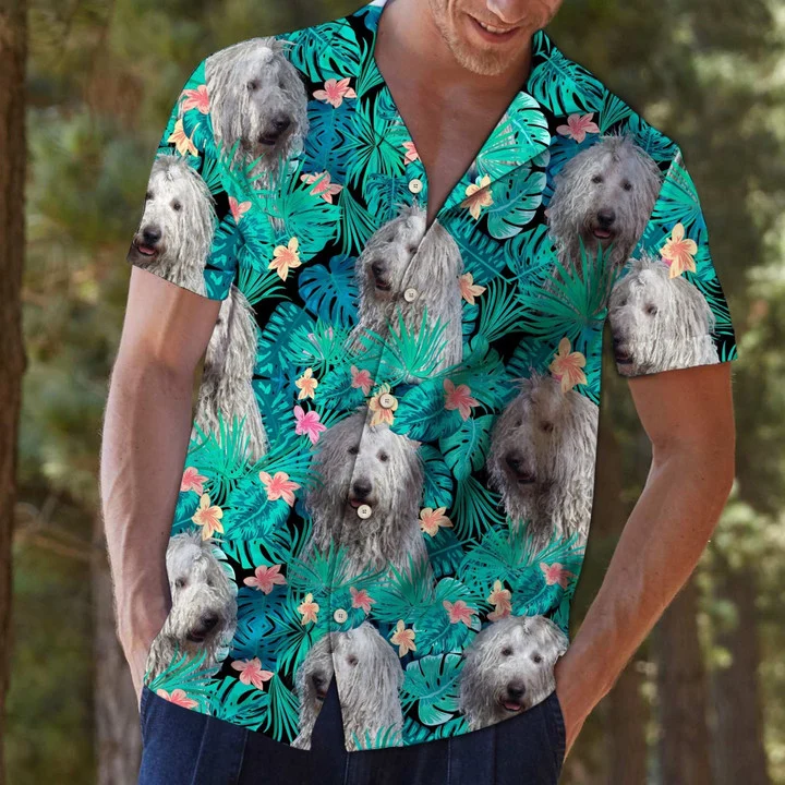 Awesome Watercolor Art Of Komondor Tropical Plant Hawaiian Shirt HO1742