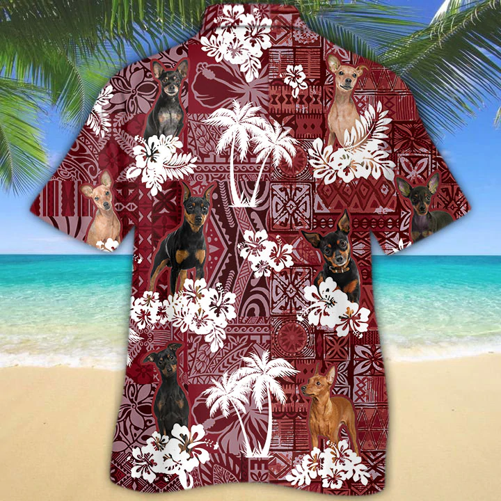 Miniature Pinscher Hawaiian Shirt, Gift for Dog Lover Shirts, Men's Hawaiian shirt, Summer Hawaiian Aloha Shirt HO1215