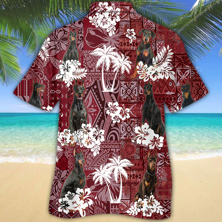 Doberman Pinscher Hawaiian Shirt, Gift for Dog Lover Shirts, Animal Summer Shirts, Hawaiian Shirt Men HO1264