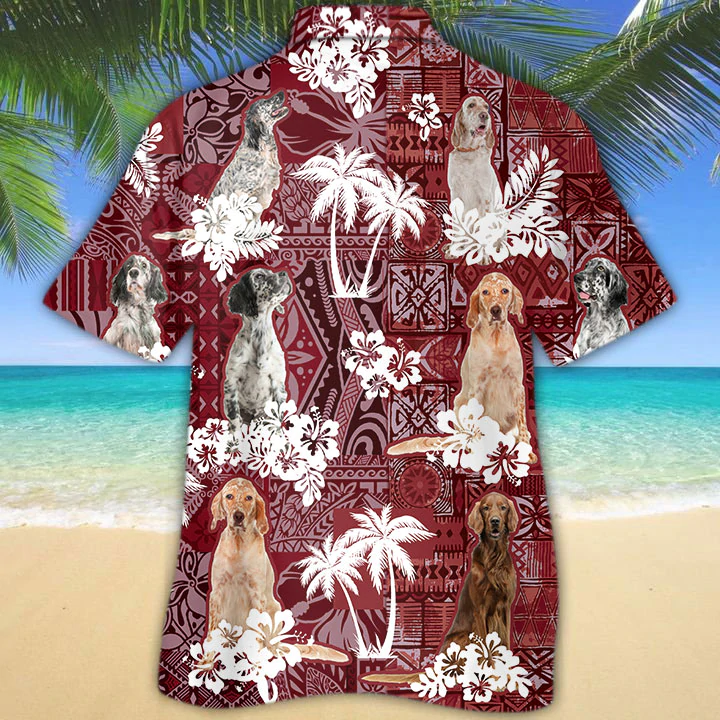 English Setter Red Hawaiian Shirt, Gift for Dog Lover Shirts, Animal Summer Shirts HO1255