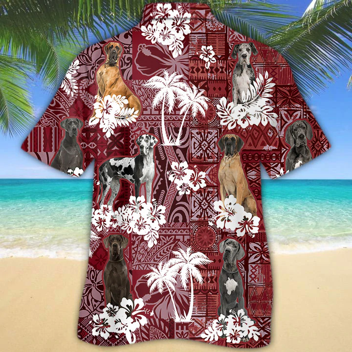 Great Dane Hawaiian Shirt, Gift for Dog Lover Shirts, Men's Hawaiian shirt HO1235