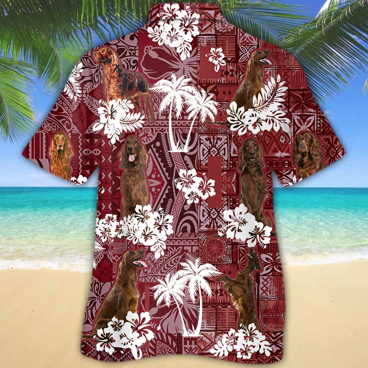 Irish Setter 2 Hawaiian Shirt, Gift for Dog Lover Shirts, Men's Hawaiian shirt, Summer Hawaiian Aloha Shirt HO1230