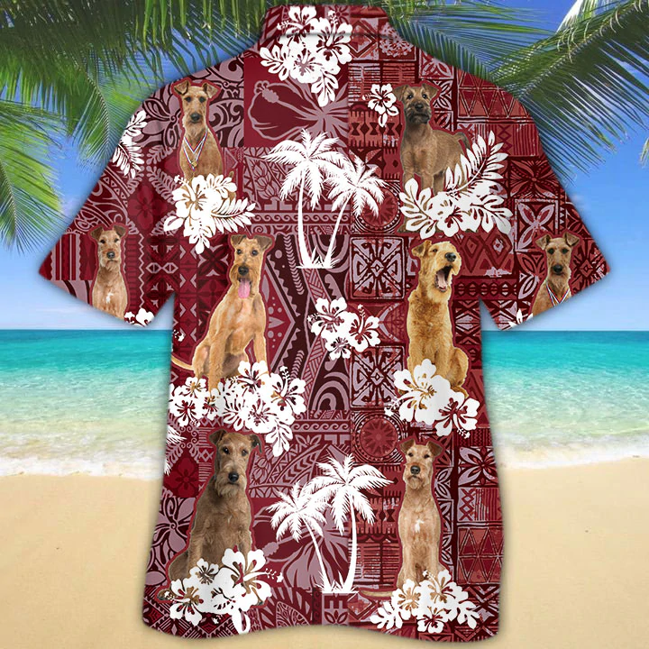 Irish Terrier Red Hawaiian Shirt, Gift for Dog Lover Shirts, Men's Hawaiian shirt, Summer Hawaiian Aloha Shirt HO1228